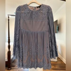 BCBGMaxAzria Lace Mini Dress in Blue/Gray